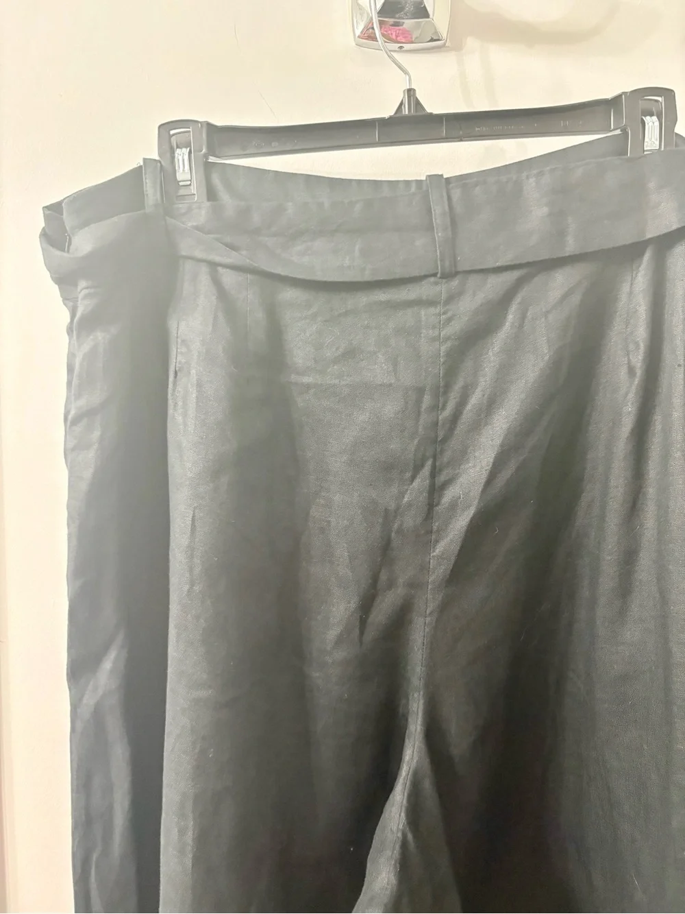 Banana Republic black Palazzo wide leg pants 100% linen size 18